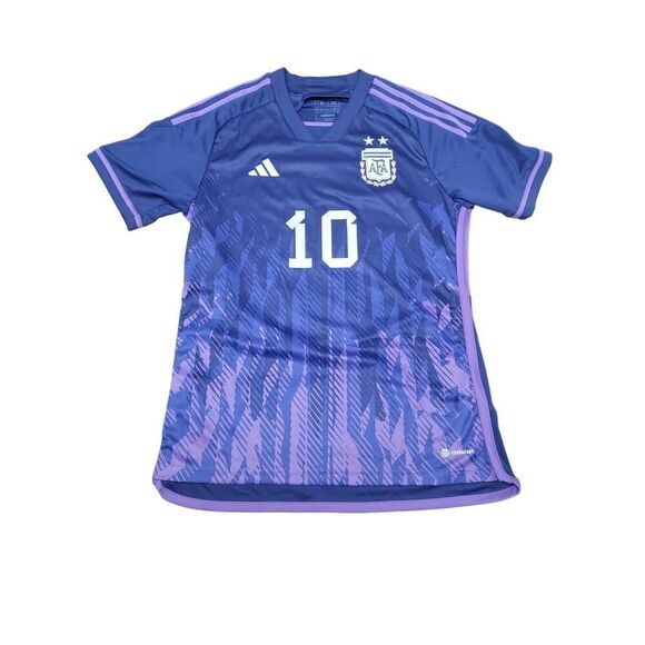 Official Adidas Argentina Away Soccer Jersey 2022 Messi 10 WC Champion Size S - Picture 2 of 8